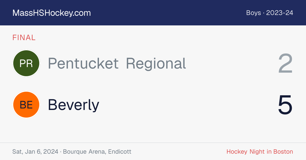 Pentucket Regional at Beverly score card