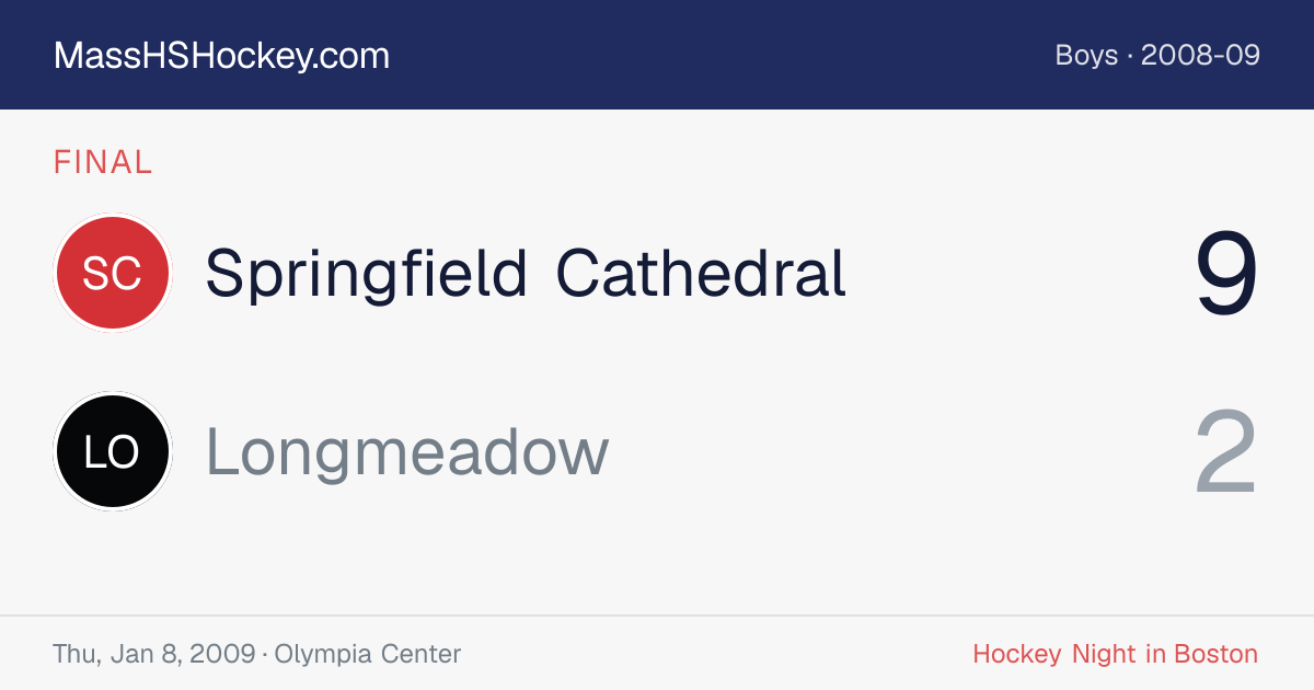 Springfield Cathedral at Longmeadow score card