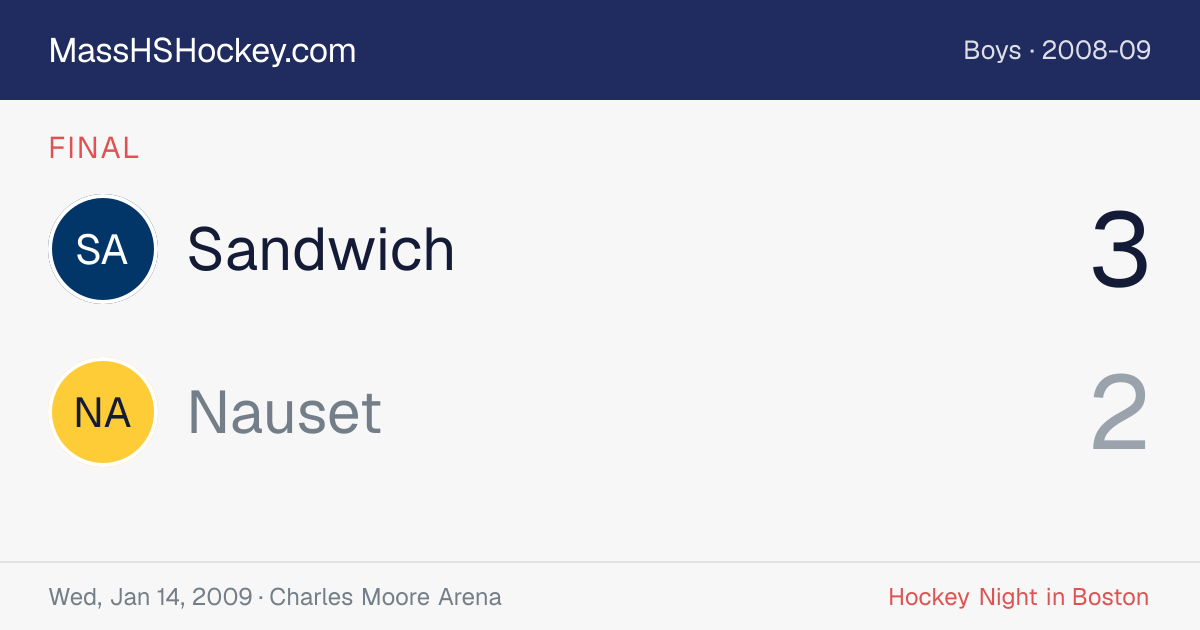 Sandwich at Nauset score card