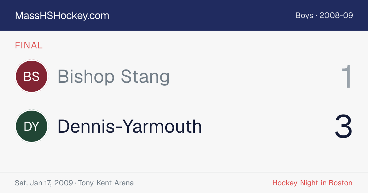 Bishop Stang at Dennis-Yarmouth score card