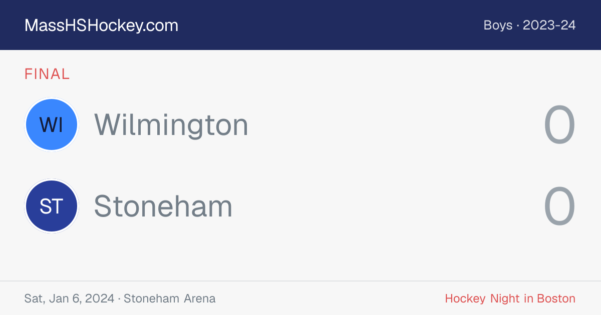 Wilmington at Stoneham score card