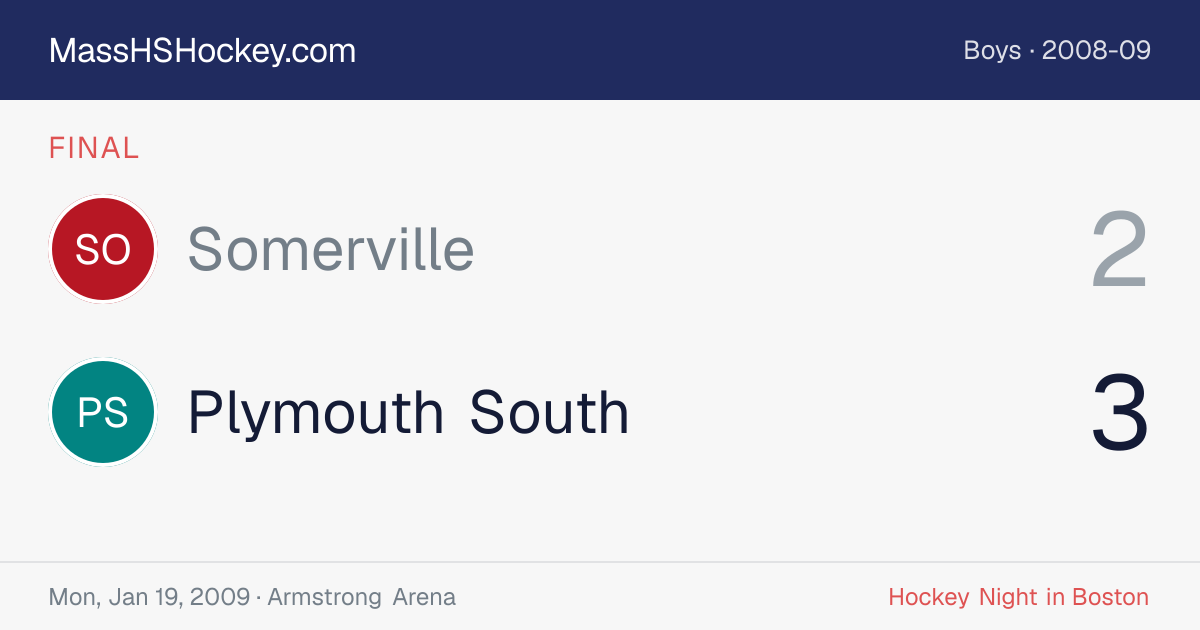 Somerville at Plymouth South score card