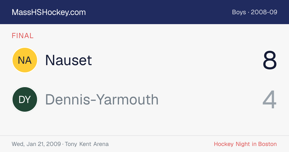 Nauset at Dennis-Yarmouth score card