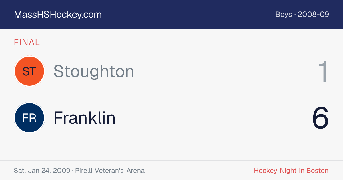 Stoughton at Franklin score card