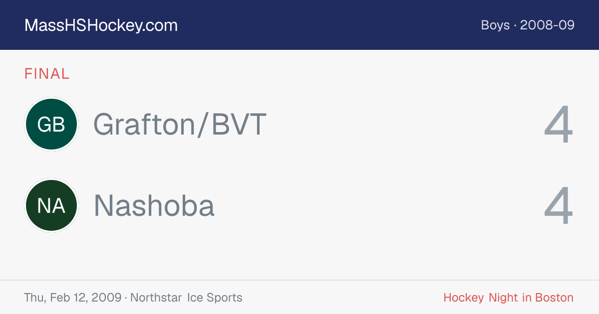 Grafton/BVT at Nashoba score card