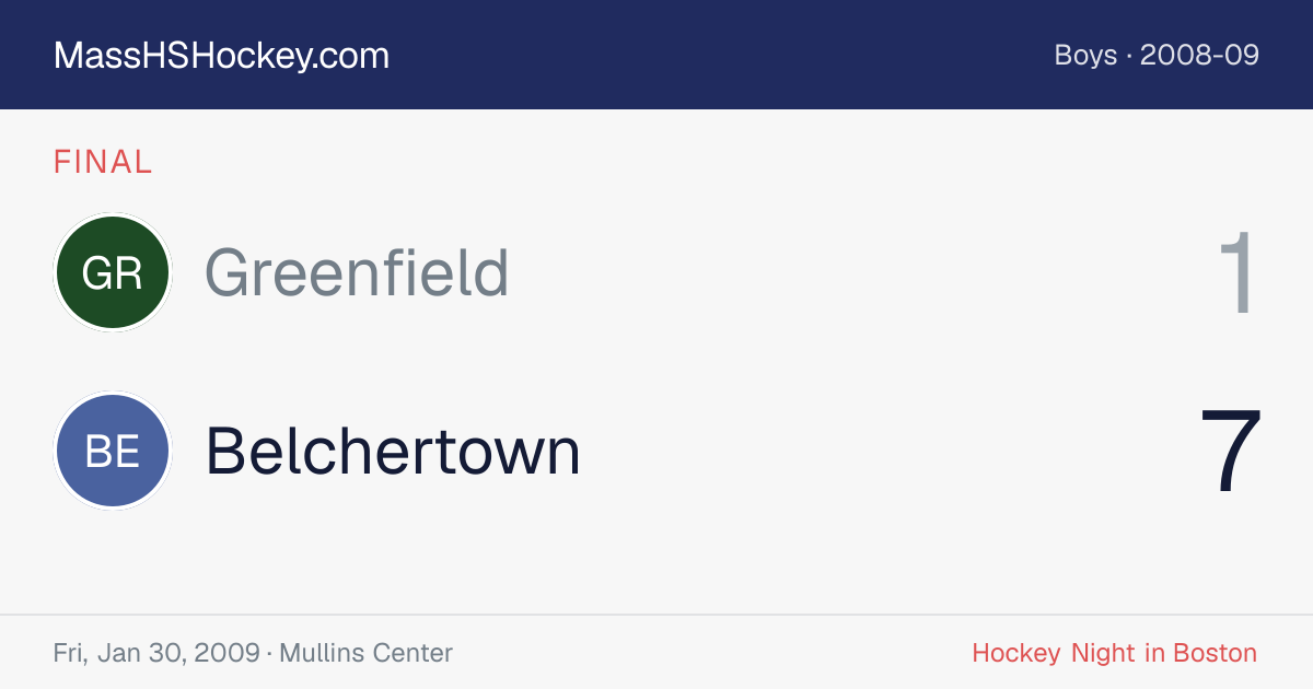 Greenfield at Belchertown score card