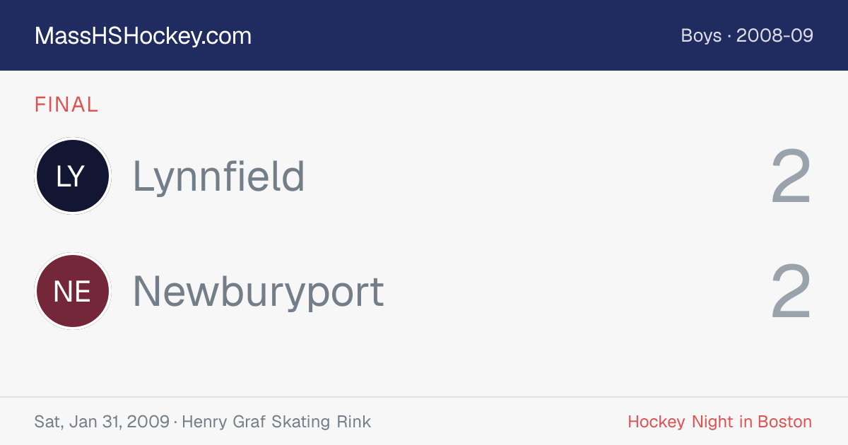 Lynnfield at Newburyport score card