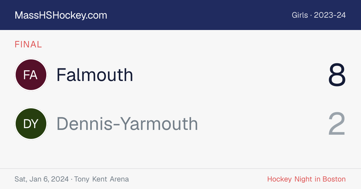 Falmouth at Dennis-Yarmouth score card