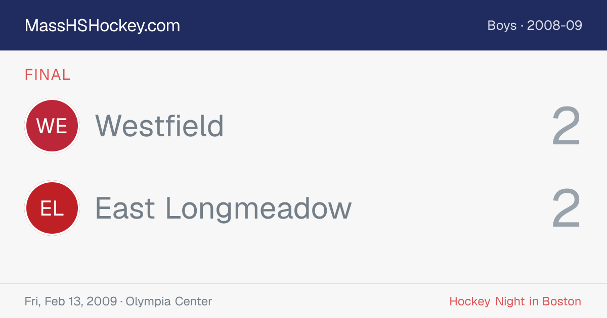 Westfield at East Longmeadow score card