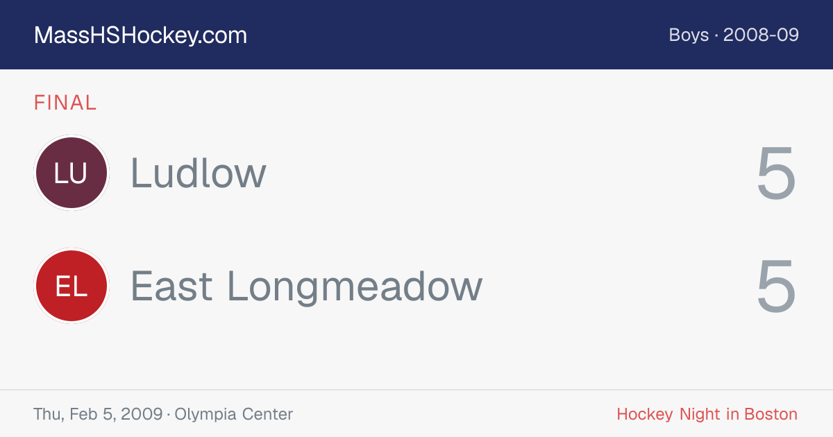 Ludlow at East Longmeadow score card