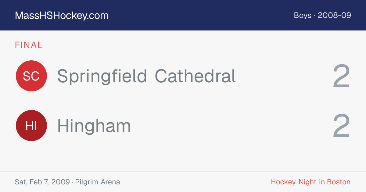 Springfield Cathedral at Hingham score card